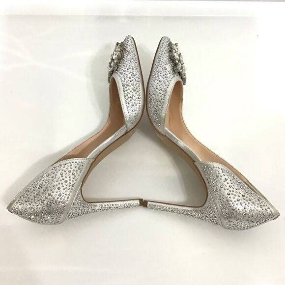 Inc Silver Crystal Embellished Pointed Toe Kenjay2 d'Orsay Pumps - Picture 5 of 10